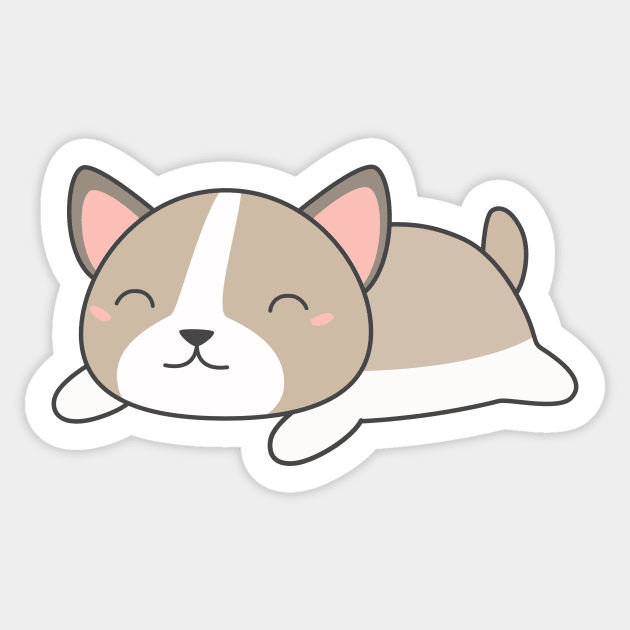 Kawaii and Cute Puppy Dog T-Shirt Sticker by happinessinatee